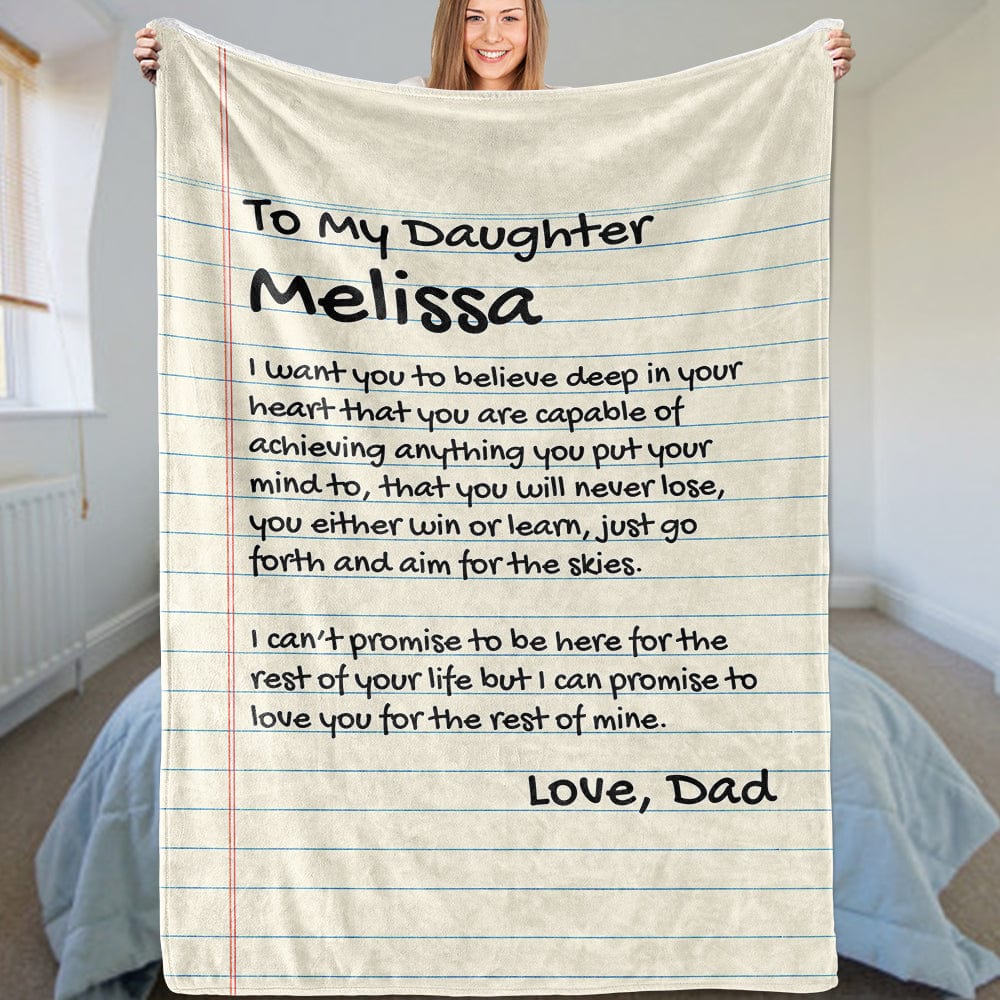 Daughter Love Note Style - Personalized Comfy Blanket - SS89