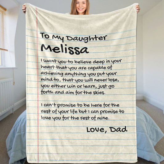 Daughter Love Note Style - Personalized Comfy Blanket - SS89