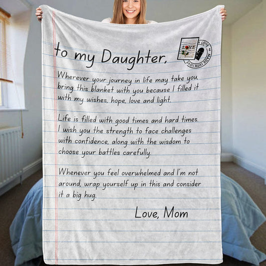 To My Daughter - Love, Mom - Super Comfy Blanket - SS60