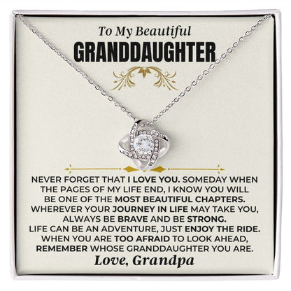 "Remember Whose Granddaughter You Are" - Love Knot Gift Set - SS477GP