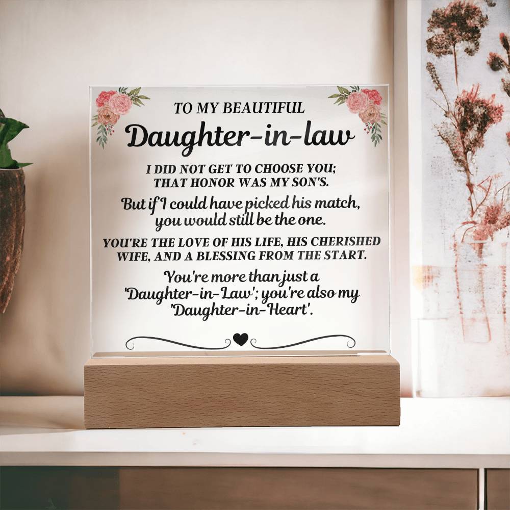 To My Beautiful Daughter-In-Law "You're more than just a 'Daughter-in-Law'" Acrylic LED Lamp - AC18