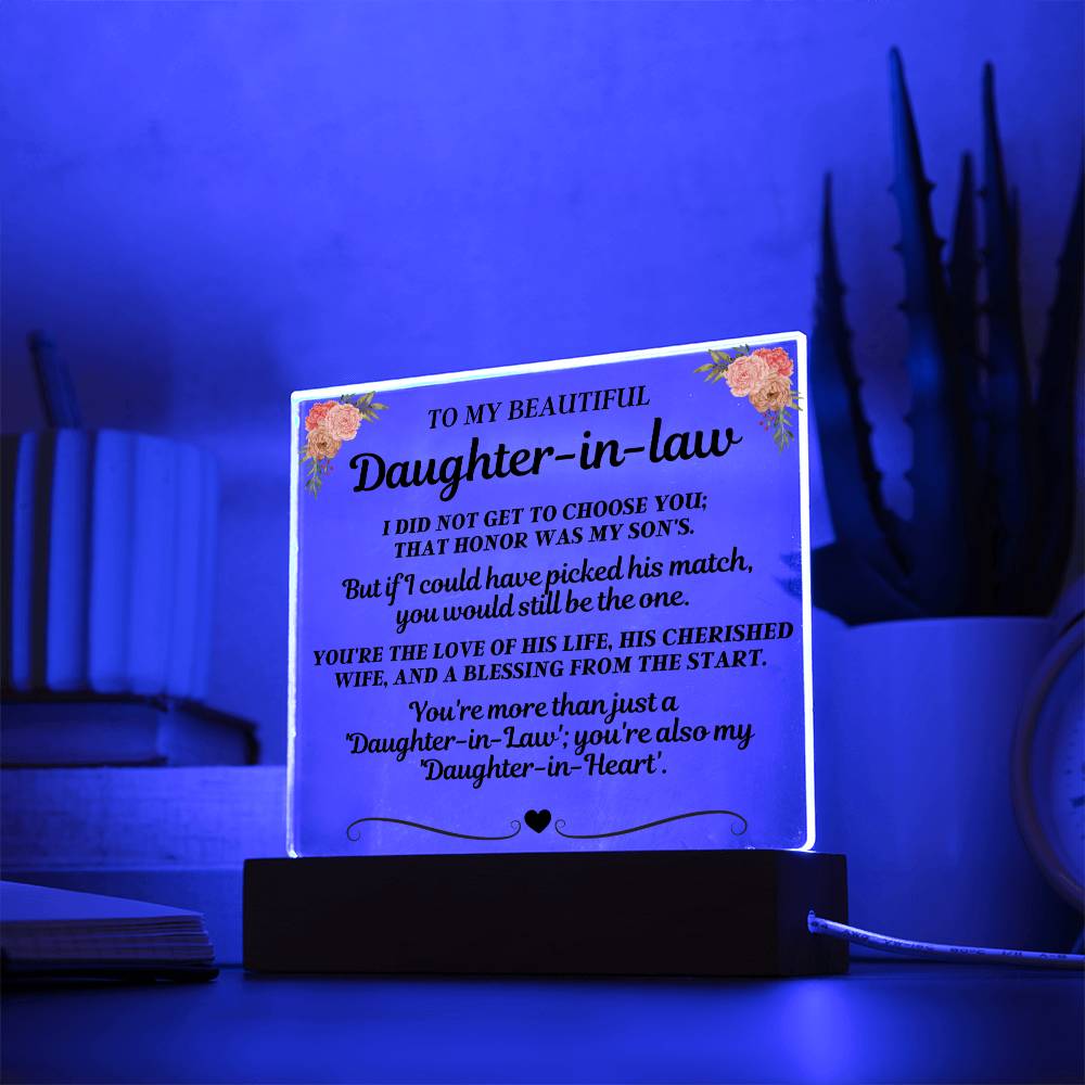 To My Beautiful Daughter-In-Law "You're more than just a 'Daughter-in-Law'" Acrylic LED Lamp - AC18