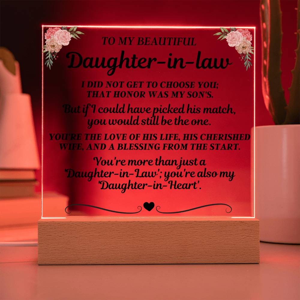 To My Beautiful Daughter-In-Law "You're more than just a 'Daughter-in-Law'" Acrylic LED Lamp - AC18