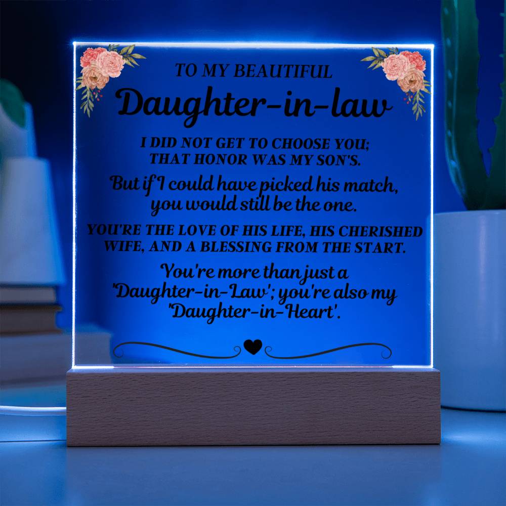 To My Beautiful Daughter-In-Law "You're more than just a 'Daughter-in-Law'" Acrylic LED Lamp - AC18