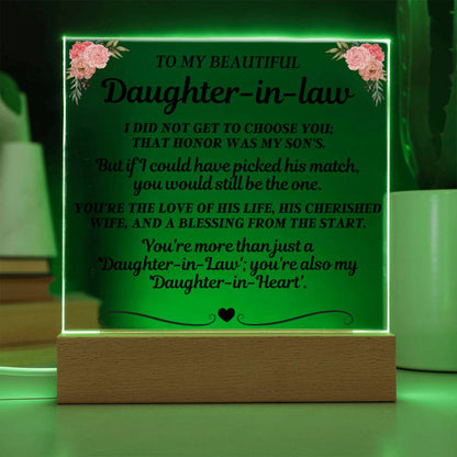 To My Beautiful Daughter-In-Law "You're more than just a 'Daughter-in-Law'" Acrylic LED Lamp - AC18