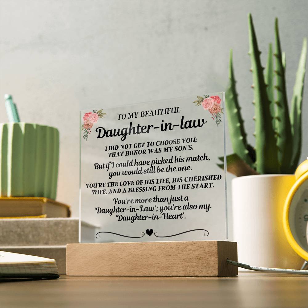To My Beautiful Daughter-In-Law "You're more than just a 'Daughter-in-Law'" Acrylic LED Lamp - AC18