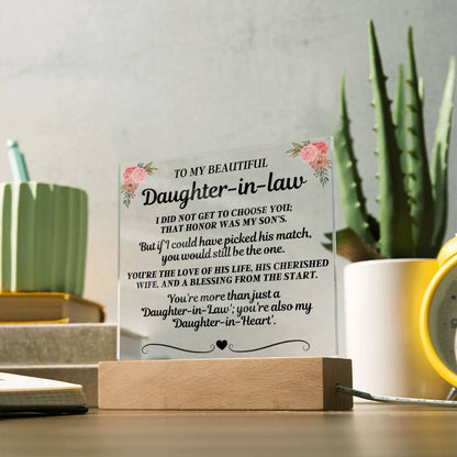 To My Beautiful Daughter-In-Law "You're more than just a 'Daughter-in-Law'" Acrylic LED Lamp - AC18
