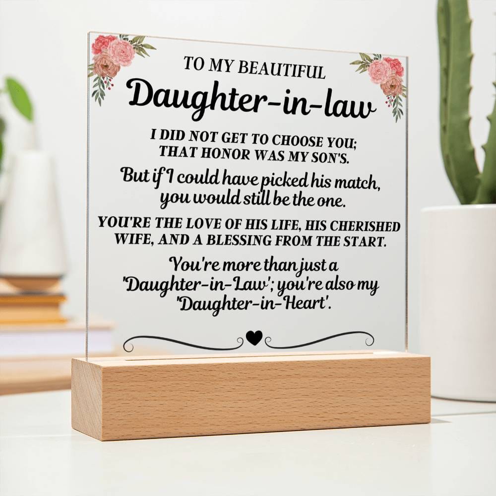 To My Beautiful Daughter-In-Law "You're more than just a 'Daughter-in-Law'" Acrylic LED Lamp - AC18