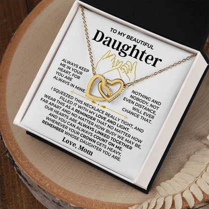 To My Beautiful Daughter - Love Mom - Forever Linked Hearts Gift Set - SS408