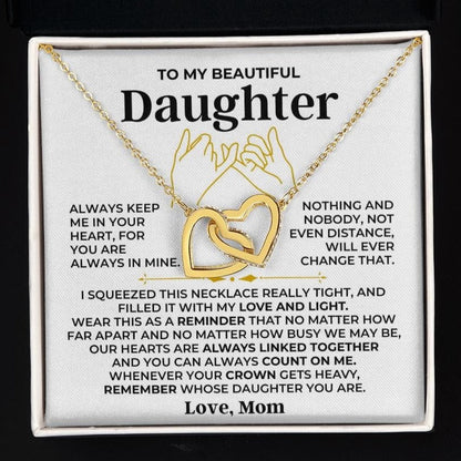 To My Beautiful Daughter - Love Mom - Forever Linked Hearts Gift Set - SS408