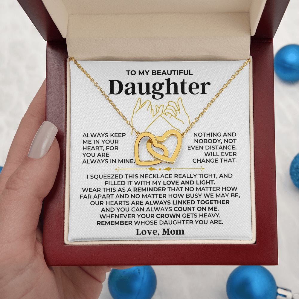 To My Beautiful Daughter - Love Mom - Forever Linked Hearts Gift Set - SS408