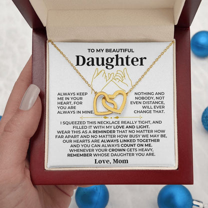To My Beautiful Daughter - Love Mom - Forever Linked Hearts Gift Set - SS408