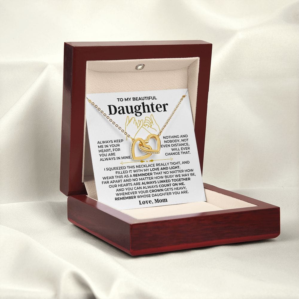 To My Beautiful Daughter - Love Mom - Forever Linked Hearts Gift Set - SS408
