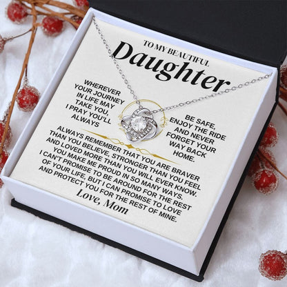 To My Beautiful Daughter - Love Mom - Love Knot Gift Set - SS320