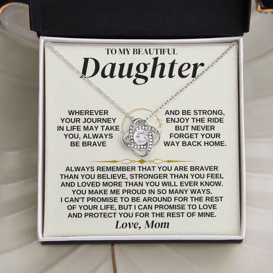 To My Beautiful Daughter - Love Mom - Love Knot Gift Set - SS321
