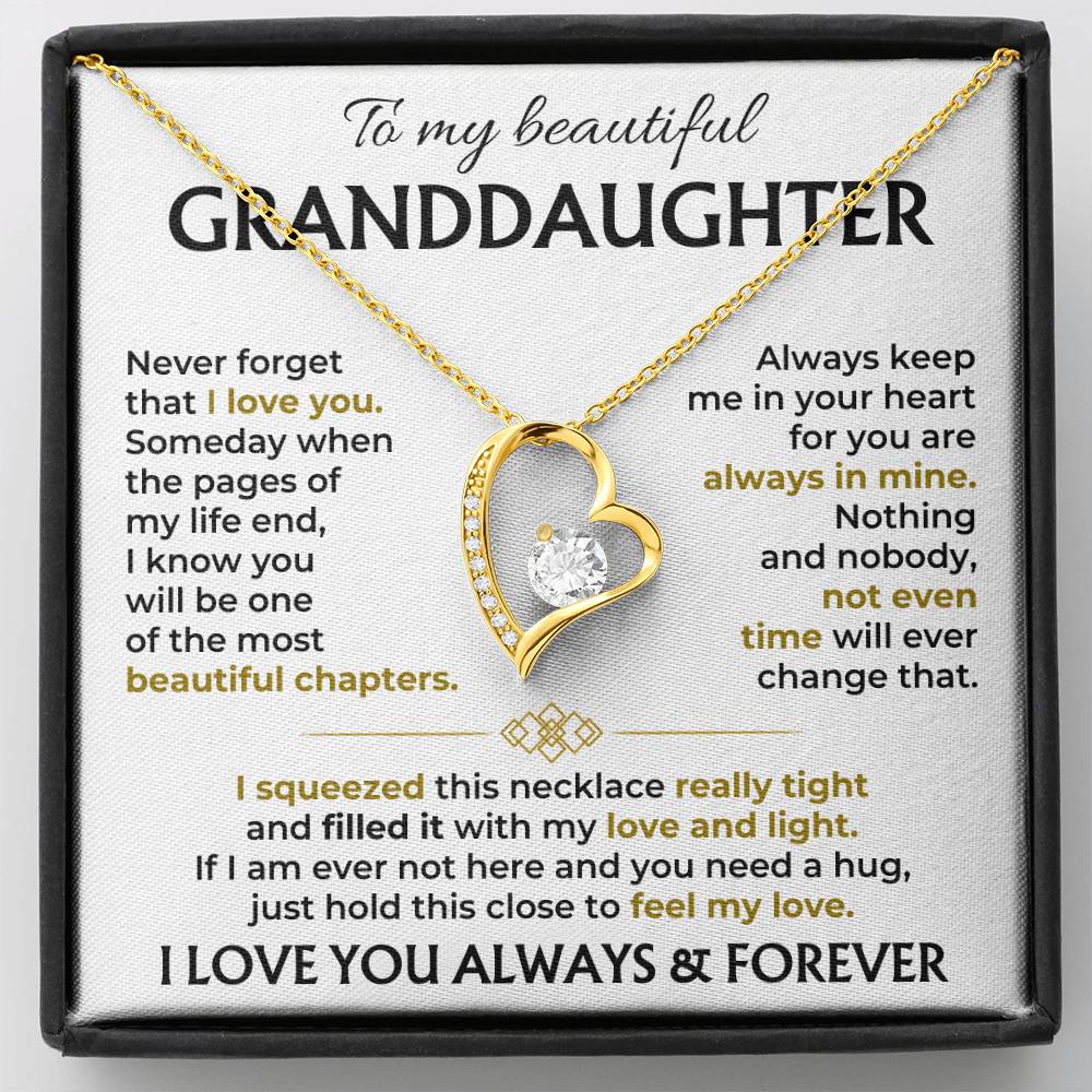 To My Beautiful Granddaughter - Forever Love Necklace Gift Set - SS514V4