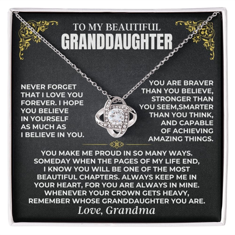 To My Beautiful Granddaughter - Grandma - Love Knot Gift Set - SS497
