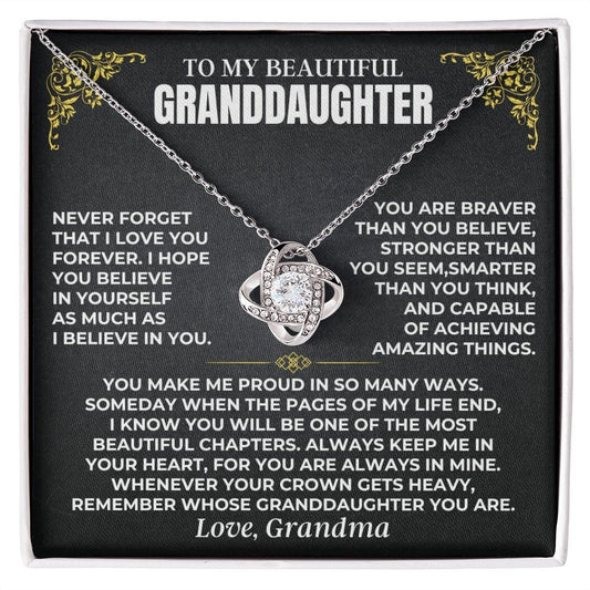 To My Beautiful Granddaughter - Grandma - Love Knot Gift Set - SS497