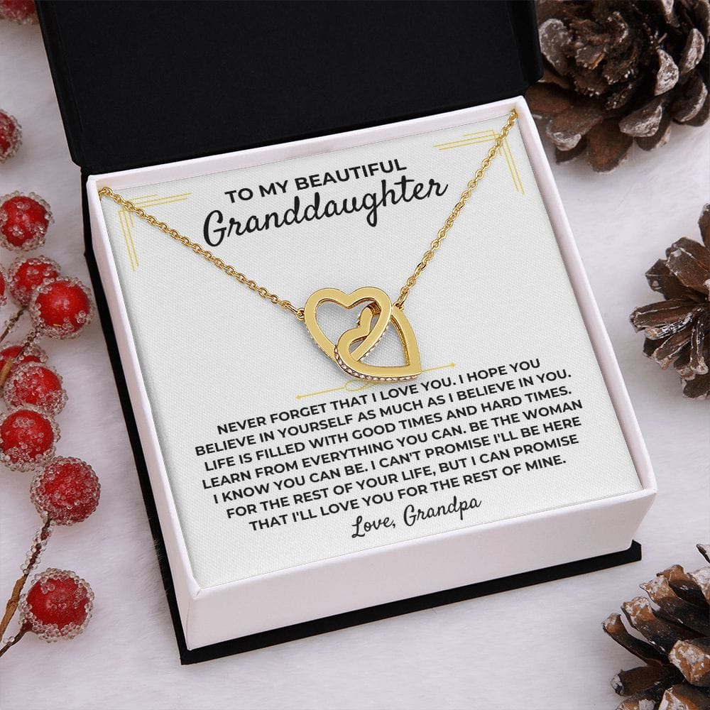 To My Beautiful Granddaughter - Interlocked Gold Hearts Gift Set - SS390