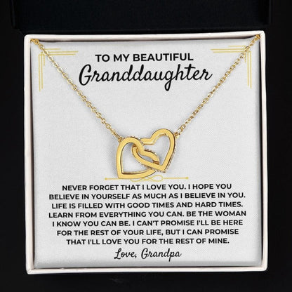 To My Beautiful Granddaughter - Interlocked Gold Hearts Gift Set - SS390