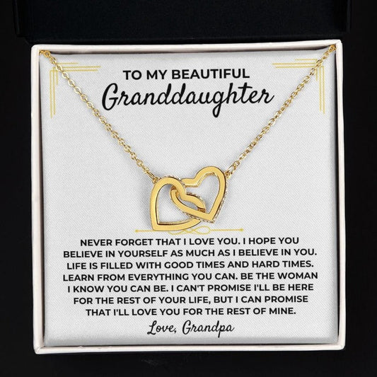 To My Beautiful Granddaughter - Interlocked Gold Hearts Gift Set - SS390