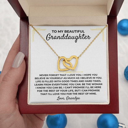 To My Beautiful Granddaughter - Interlocked Gold Hearts Gift Set - SS390