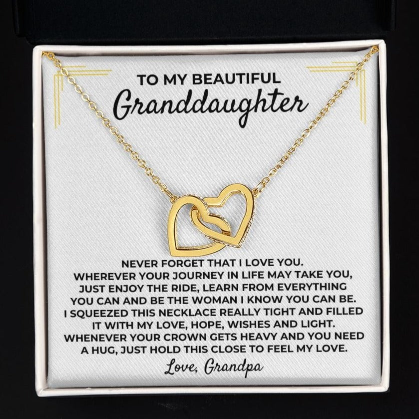 To My Beautiful Granddaughter - Interlocked Gold Hearts Gift Set - SS392