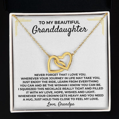 To My Beautiful Granddaughter - Interlocked Gold Hearts Gift Set - SS392