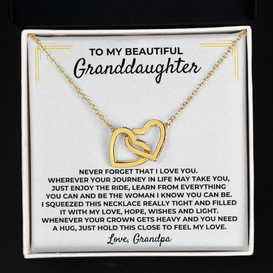 To My Beautiful Granddaughter - Interlocked Gold Hearts Gift Set - SS392