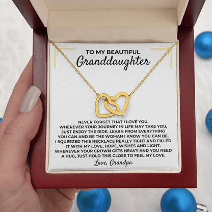 To My Beautiful Granddaughter - Interlocked Gold Hearts Gift Set - SS392