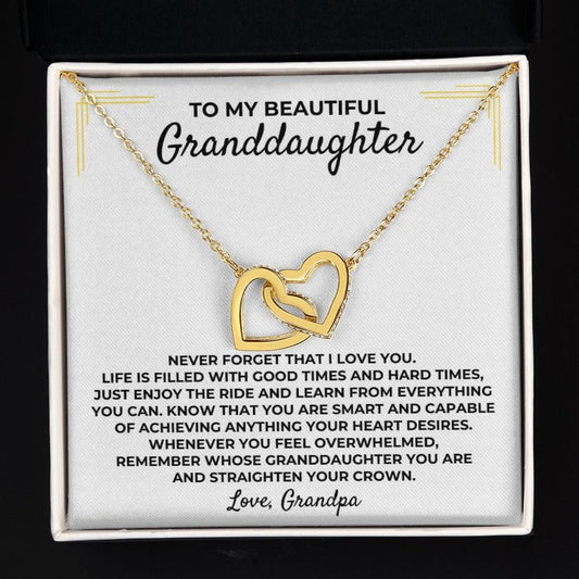 To My Beautiful Granddaughter - Grandpa - Interlocked Hearts Gift Set - SS393