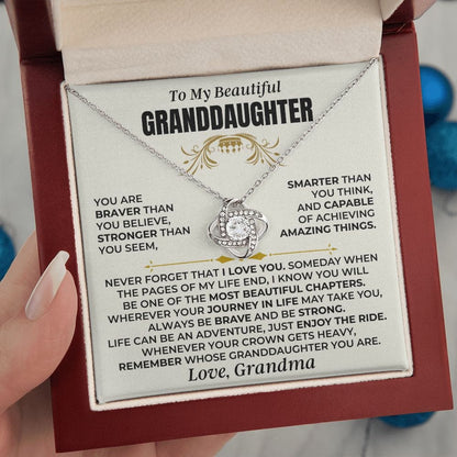 To My Beautiful Granddaughter - Love Knot Gift Set - SS494