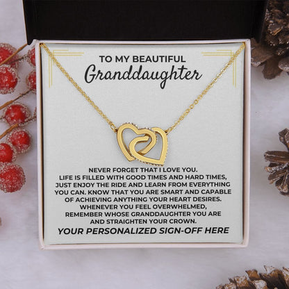 To My Beautiful Granddaughter - Personalized - Interlocked Gift Set - SS393P