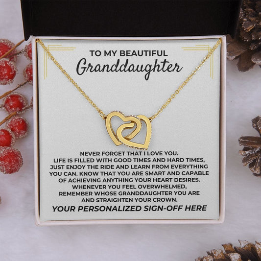 To My Beautiful Granddaughter - Personalized - Interlocked Gift Set - SS393P