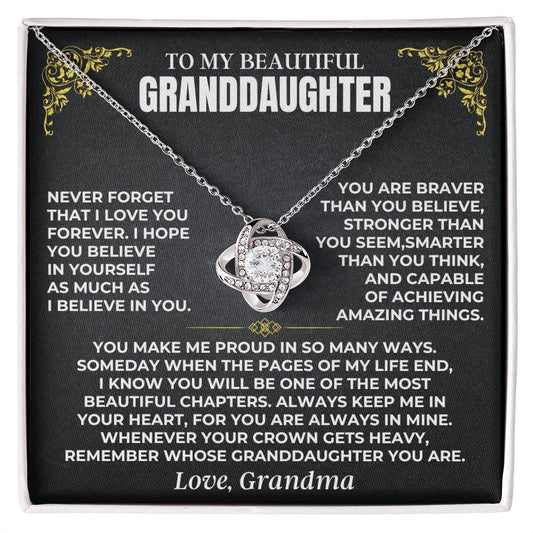 To My Beautiful Granddaughter - Personalized Love Knot Gift Set - SS497