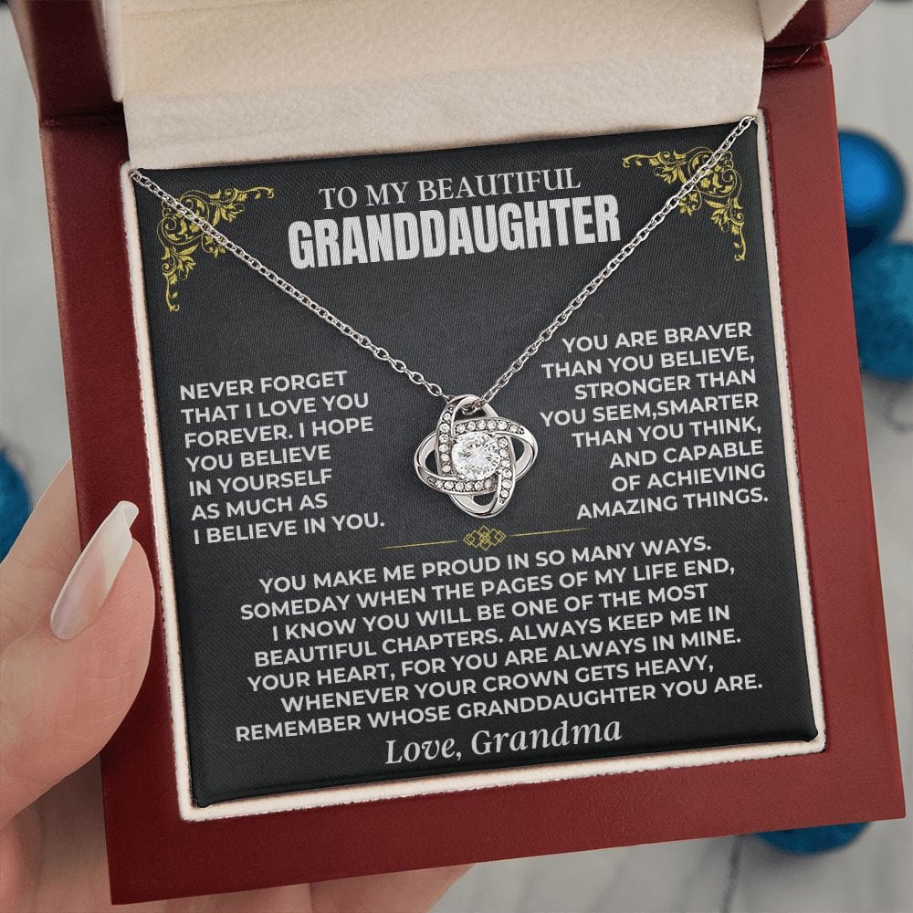 To My Beautiful Granddaughter - Personalized Love Knot Gift Set - SS497