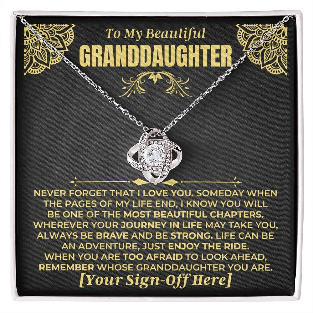 To My Beautiful Granddaughter - Personalized Sign-Off - Love Knot Gift Set - SS477V6