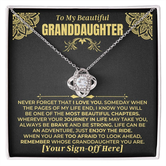 To My Beautiful Granddaughter - Personalized Sign-Off - Love Knot Gift Set - SS477V6