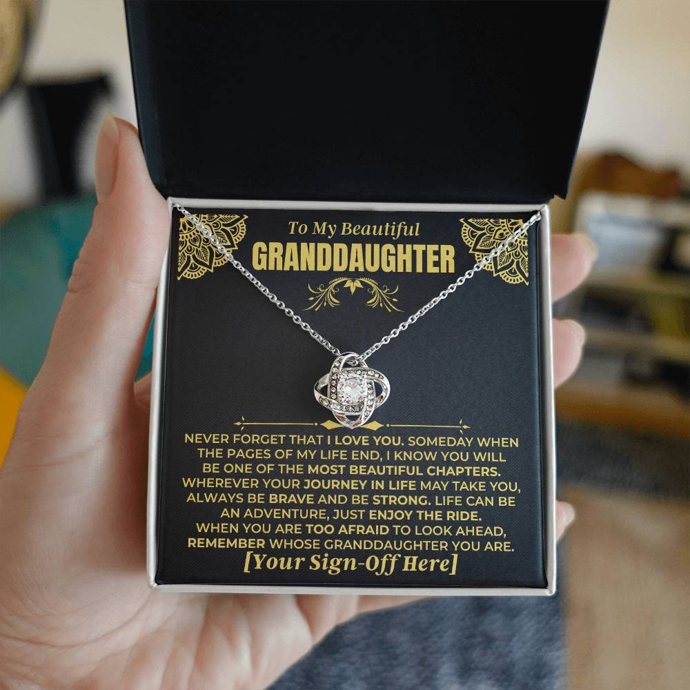 To My Beautiful Granddaughter - Personalized Sign-Off - Love Knot Gift Set - SS477V6