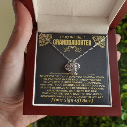 To My Beautiful Granddaughter - Personalized Sign-Off - Love Knot Gift Set - SS477V6