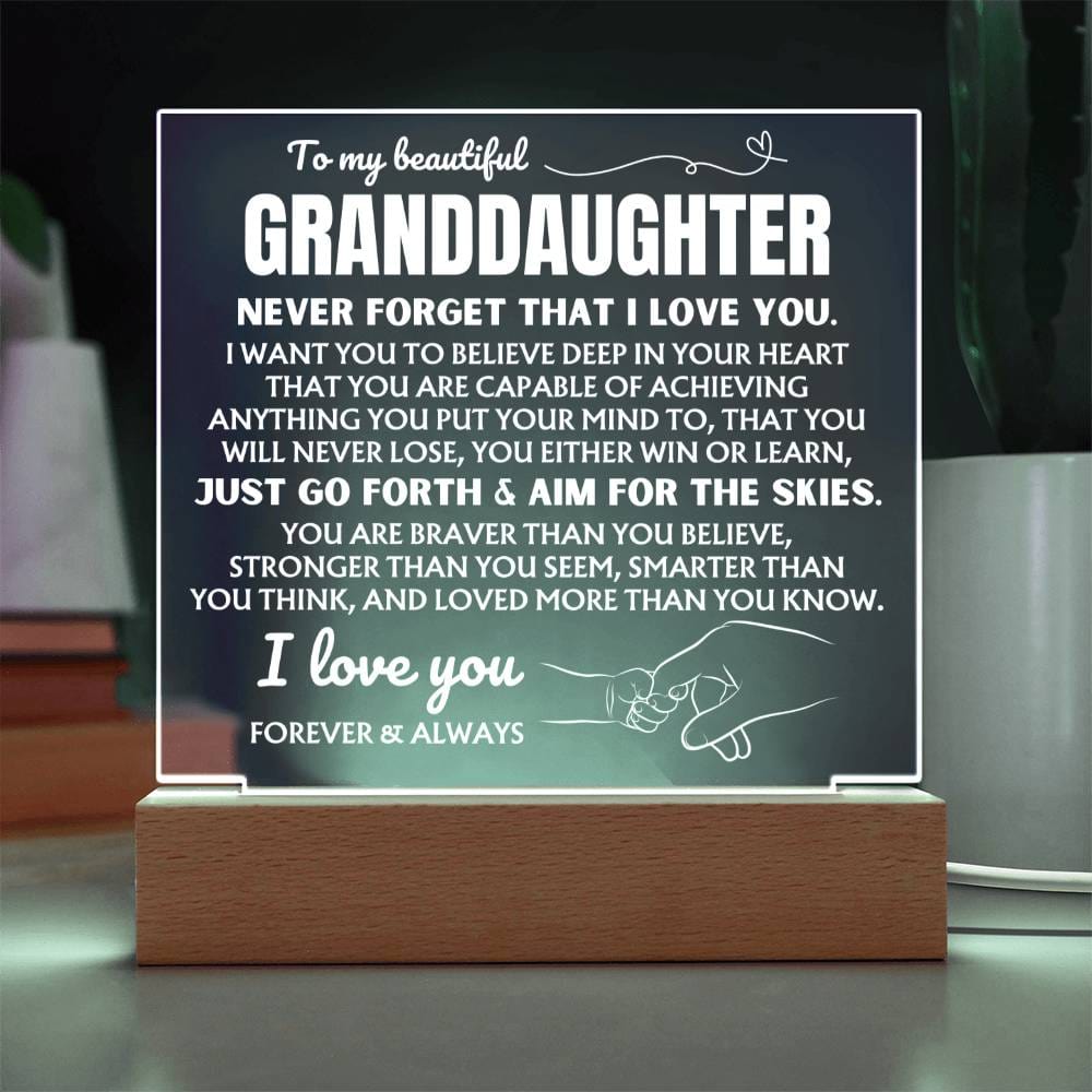 To My Beautiful Granddaughter  "Never Forget That I Love You" | Acrylic Lamp ❤️ AC48GD