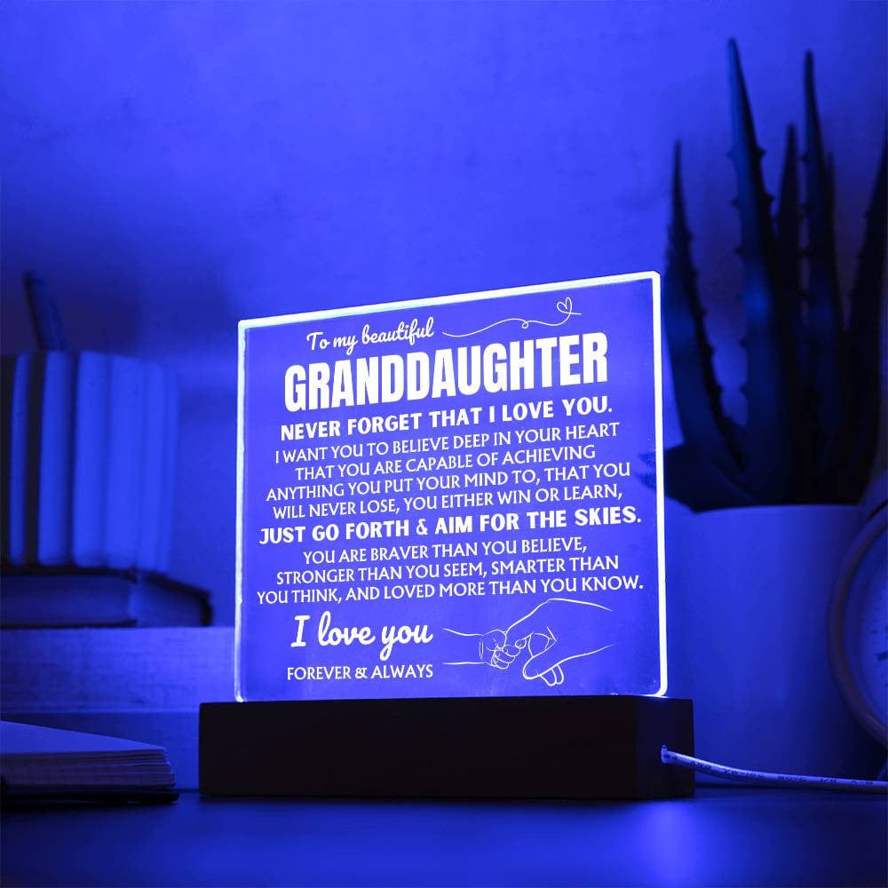 To My Beautiful Granddaughter  "Never Forget That I Love You" | Acrylic Lamp ❤️ AC48GD