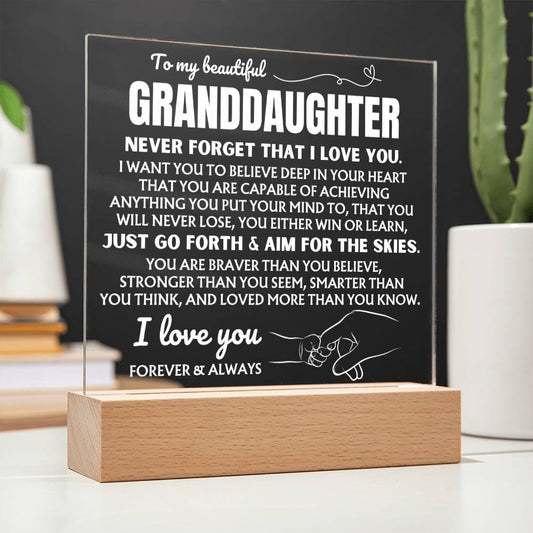 To My Beautiful Granddaughter  "Never Forget That I Love You" | Acrylic Lamp ❤️ AC48GD