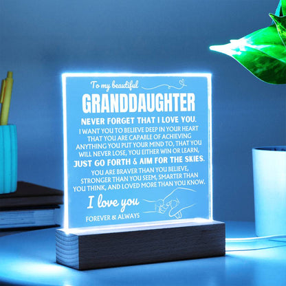 To My Beautiful Granddaughter  "Never Forget That I Love You" | Acrylic Lamp ❤️ AC48GD