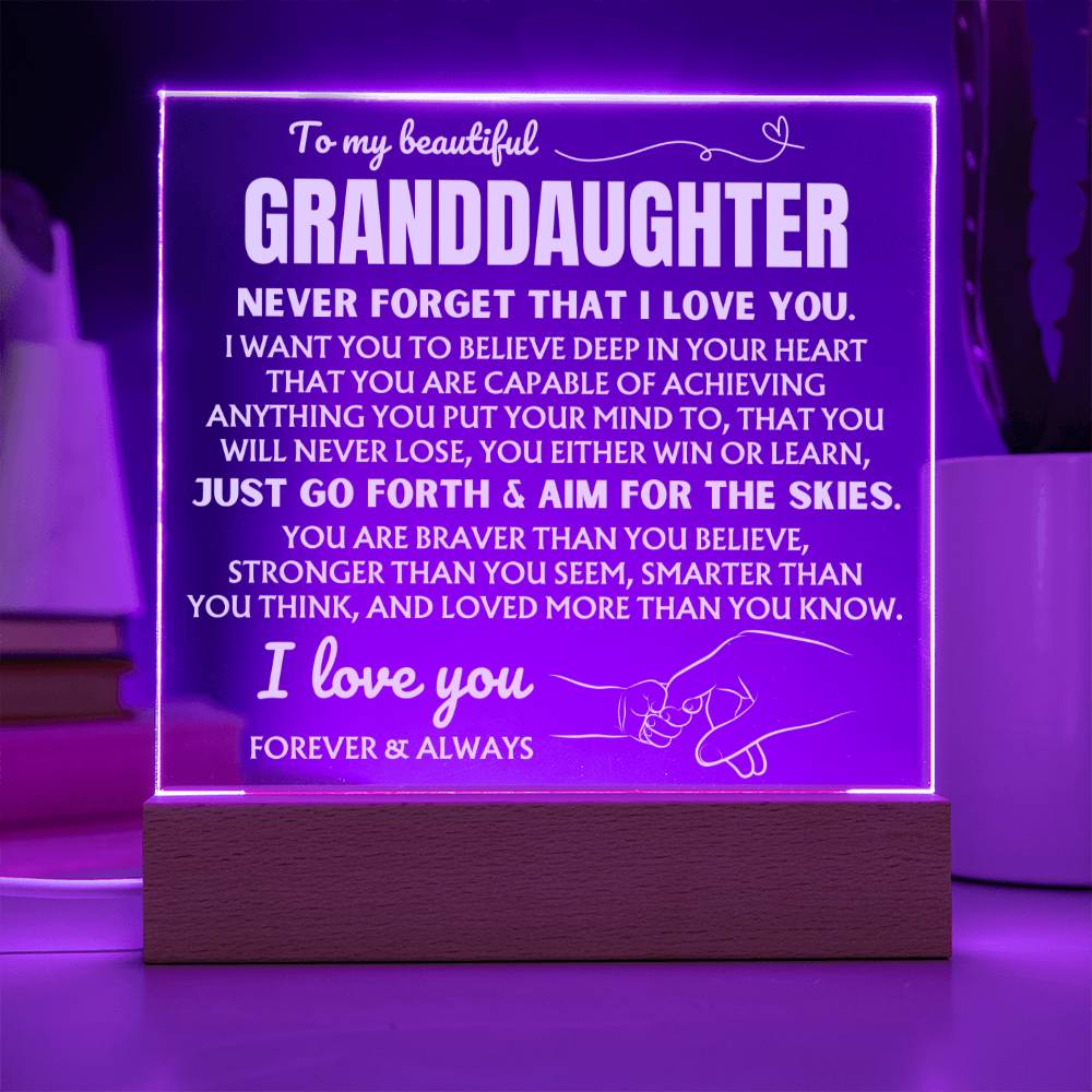 To My Beautiful Granddaughter  "Never Forget That I Love You" | Acrylic Lamp ❤️ AC48GD