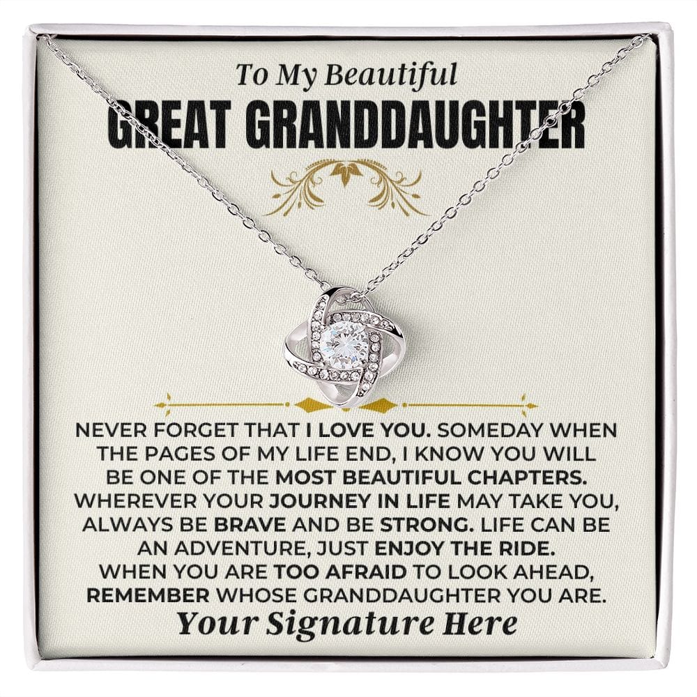 To My Beautiful Great Granddaughter - Love Knot Gift Set - SS477GD