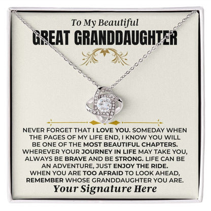To My Beautiful Great Granddaughter - Love Knot Gift Set - SS477GD