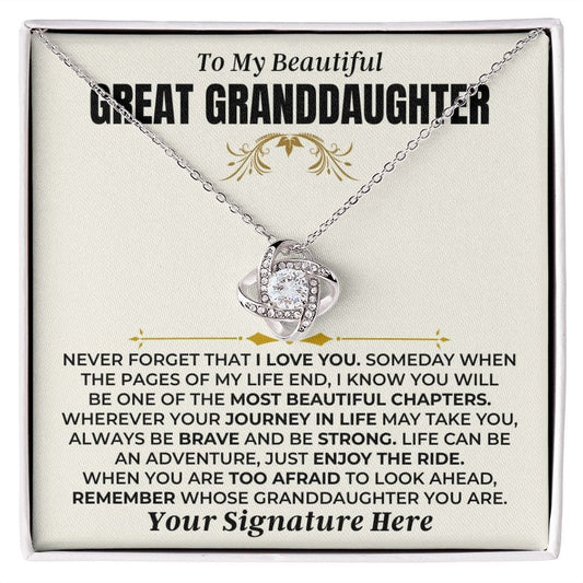 To My Beautiful Great Granddaughter - Love Knot Gift Set - SS477GD