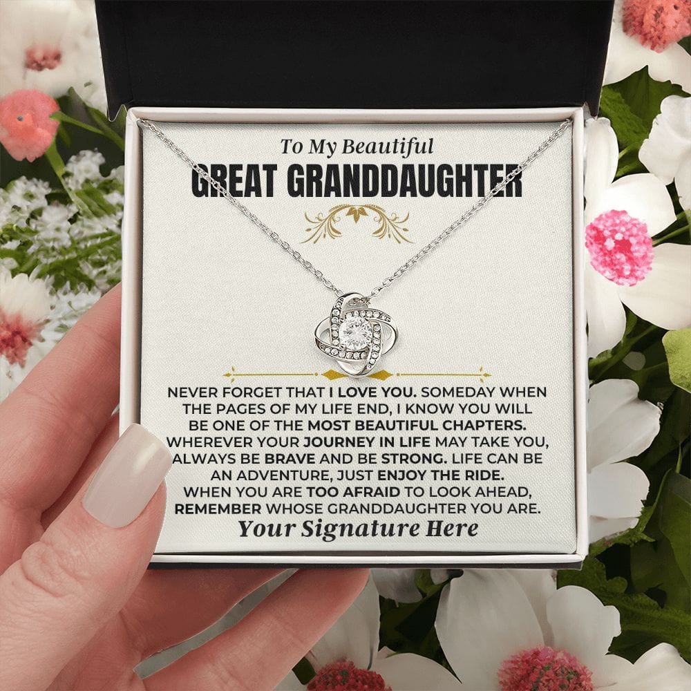 To My Beautiful Great Granddaughter - Love Knot Gift Set - SS477GD