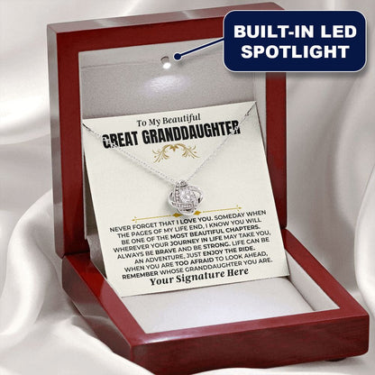 To My Beautiful Great Granddaughter - Love Knot Gift Set - SS477GD